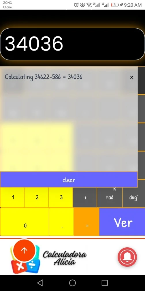 Substracción por Calculadora Alicia