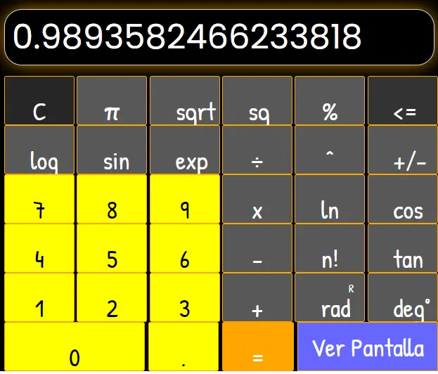 All functional buttons of calculadora Alicia